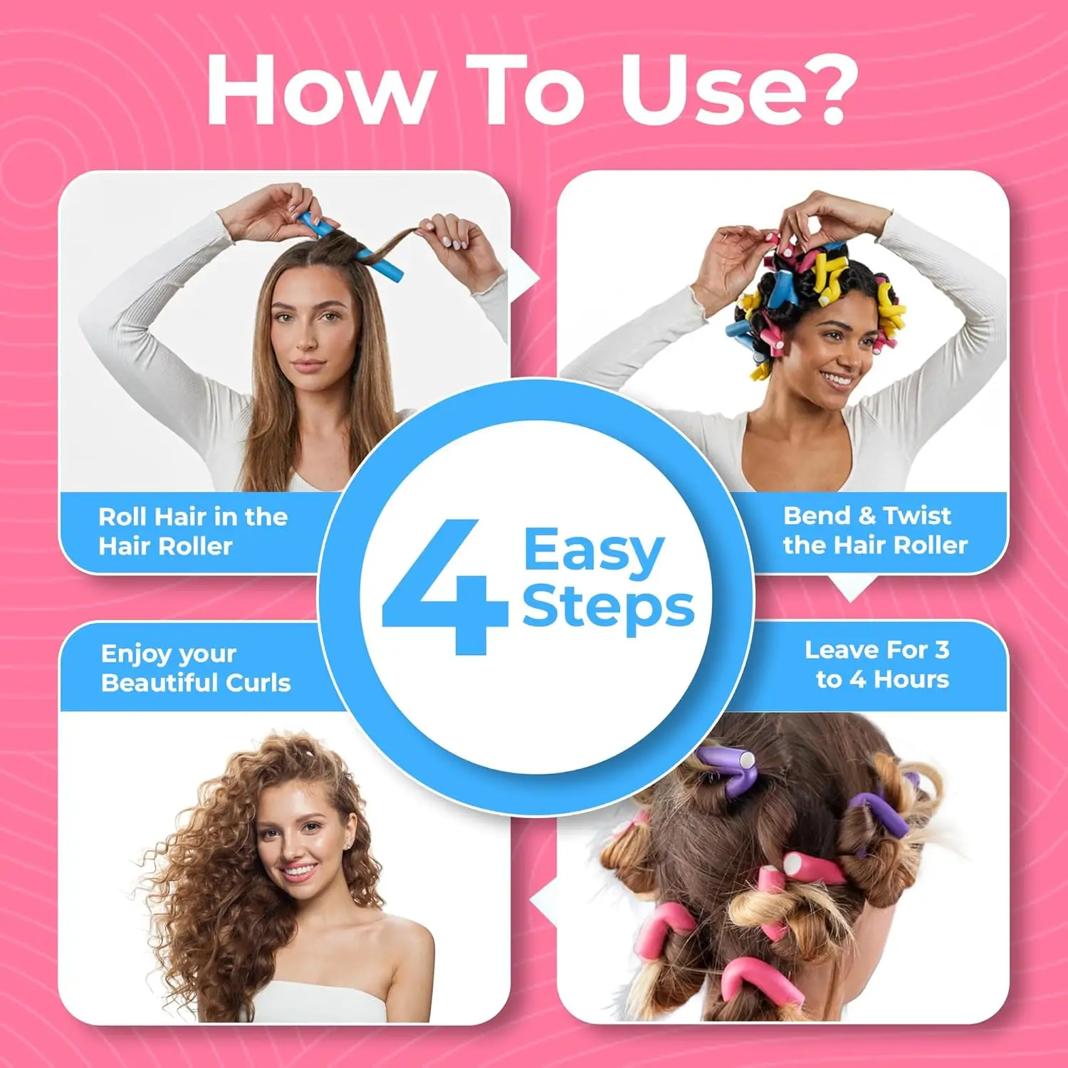 20PCS Heatless Hair Curlers Flexible Soft Foam Hair Rollers No Heat Bendable Curling Rods for All Length Hair 7 Colors Sizes view 7