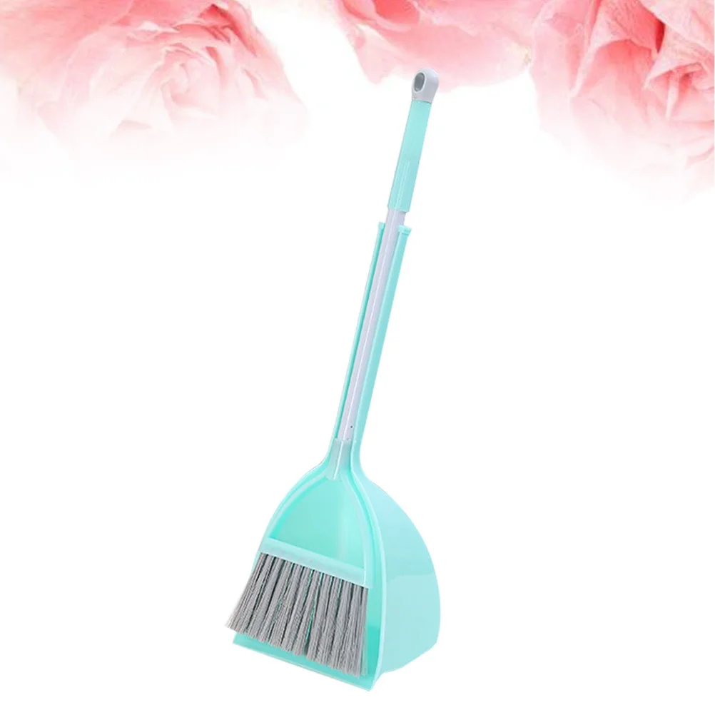 Mini Broom Mop Combination Set Blue Kid's Cleaning Tool No Damage to Floor Perfect for Role Playing Children Cleaning Toy Set