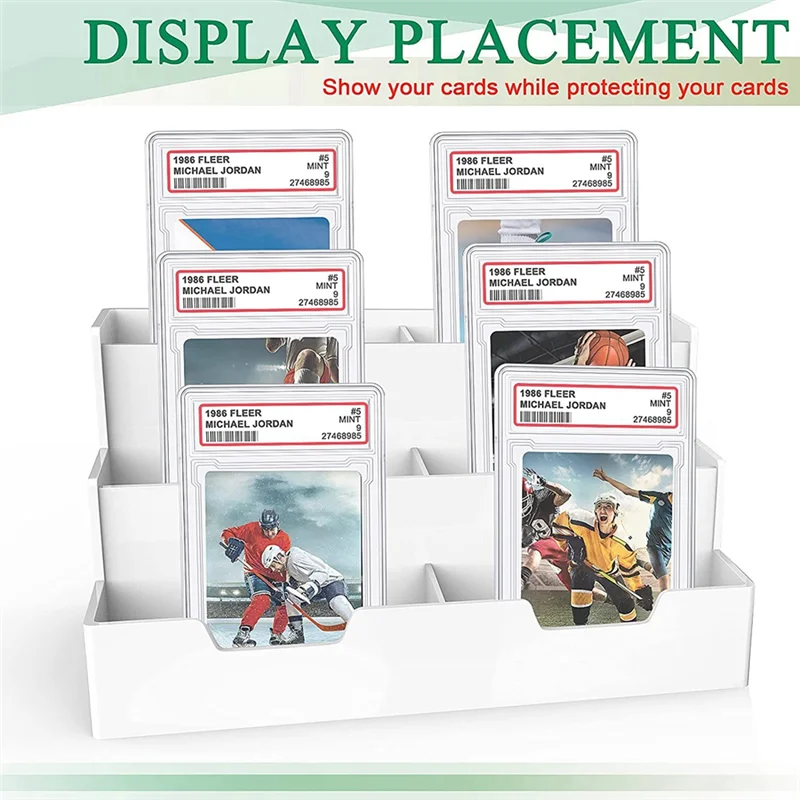 A19E-30 Pcs Trading Cards Protector Case Acrylic Clear Graded Card Holders With Label Position Hard Card Sleeves