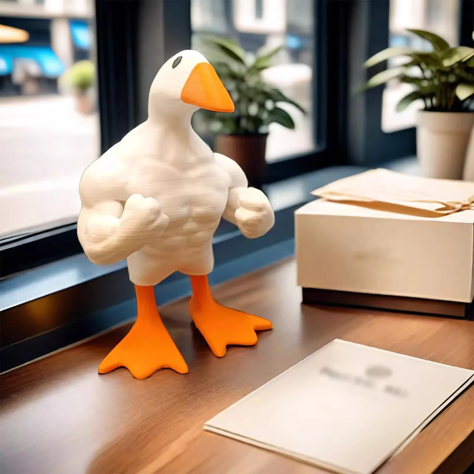 

New Muscle Duck Magnet Desktop Ornament Creative Birthday Gift Home Decoration Multifunctional Key Storage Holder