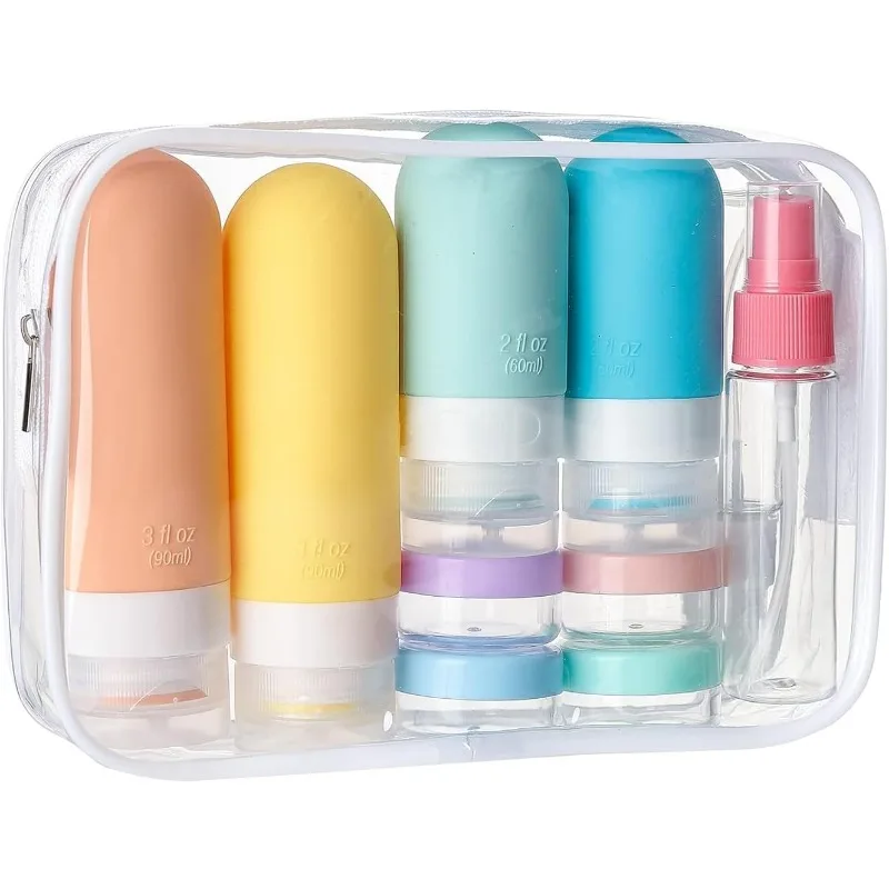 مجموعة زجاجات سفر مكونة من 16 قطعة، حاويات سيليكون قابلة للعصر مانعة للتسرب، مناسبة لمستلزمات النظافة والشامبو والغسول وجل الاستحمام #2