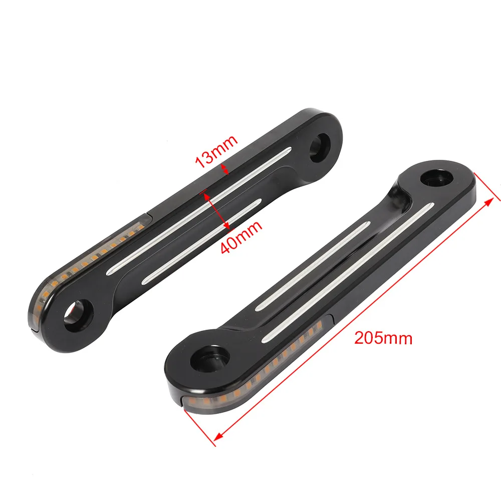 Motorcycle Aluminum LED Flush Fork Turn Signals for Harley Touring Electra Glide Street Glide Road King 1997-2016, Pair