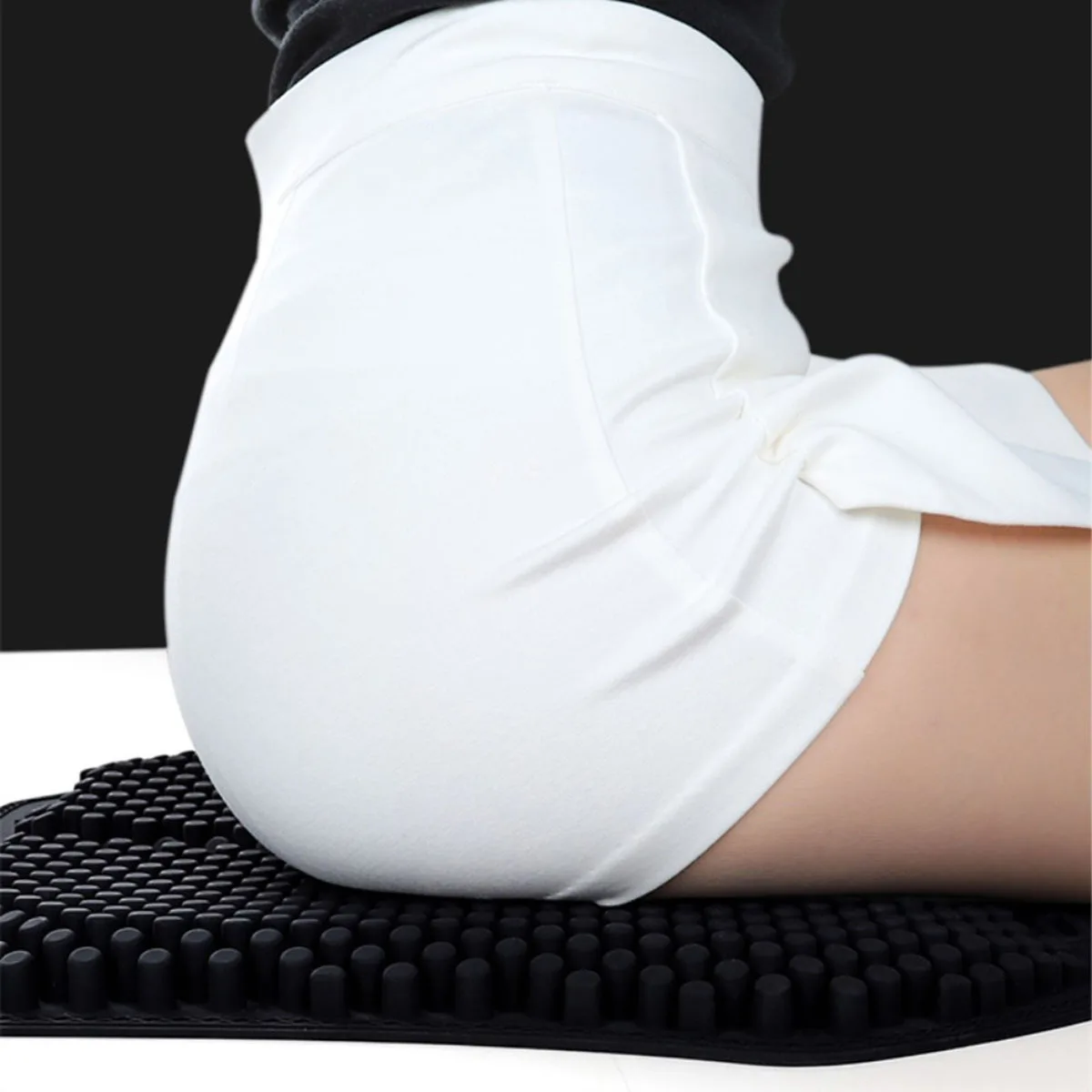 

Car Silicone Massage For Long Breathable Seat Massage Cushion Car Cushion Driving Travel Office Wheelchair Black