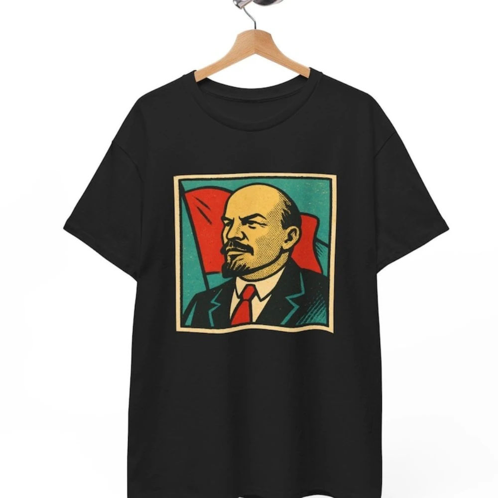 Camiseta Retro Vintage con estampado revolucionario, camiseta de cómic de Vladimir Lenin para mujer y hombre, Camisetas informales de manga corta con icono de socialista