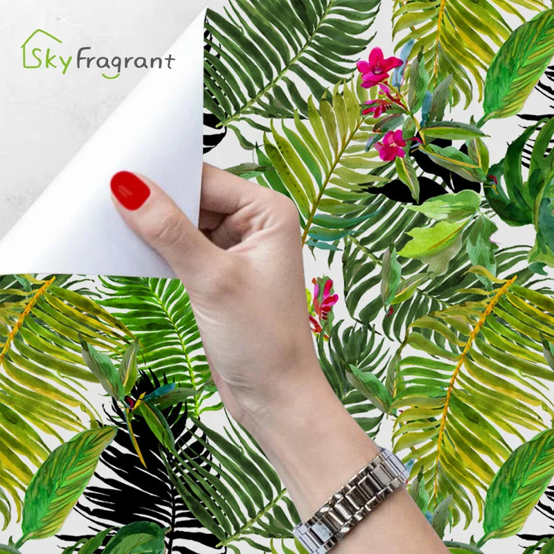 Tropical Jungle Seamless Waterproof Removable Self Adhesive Wallpapers For Walls In Rolls Living Room Bedroom Decor Stickers