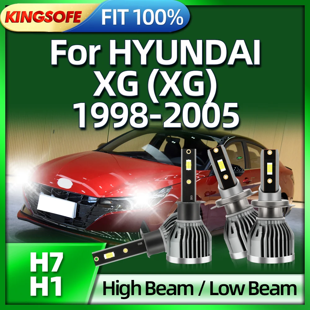 

30000LM H1 H7 LED Headlight High Power Lamp CSP Chip 6000K Car Lights For HYUNDAI XG 1998 1999 2000 2001 2002 2003 2004 2005