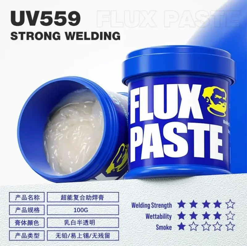 Mechanic Solder Flux Paste UV 223 559 High Activity 100g Lead-free Welding Flux Soldering Cream for CPU BGA PCB SMD Rework Tools