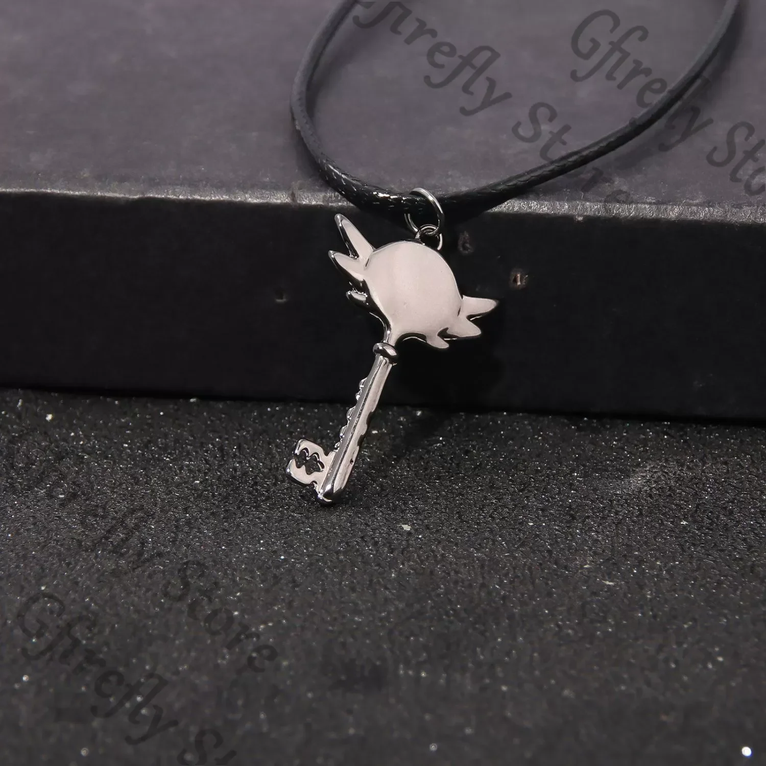 Hazbin Hotel Cosplay Key Pendant Necklace Metal Amulet Anime Ornaments Collarbone Chain Hanging Drop Vaggie Alastor Husk view 4