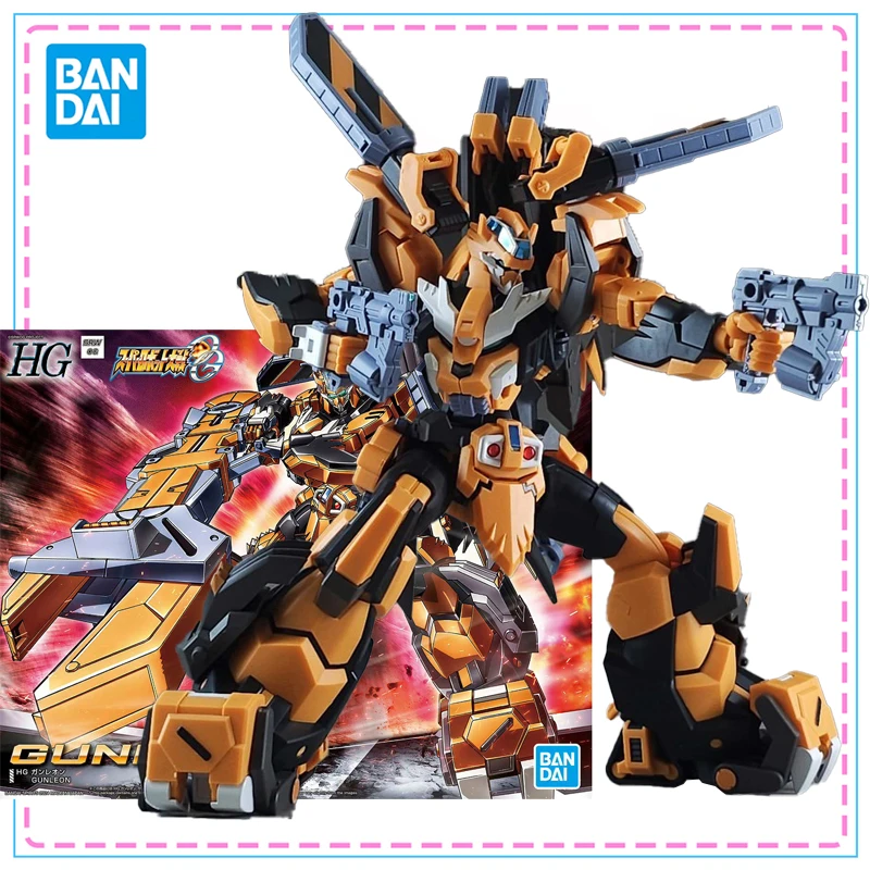 

Bandai HG 1/144 Super Robot Wars Gun Leon Action Figure Genuine Gundam Model Kit Game Figures Joints Movable Collection Model