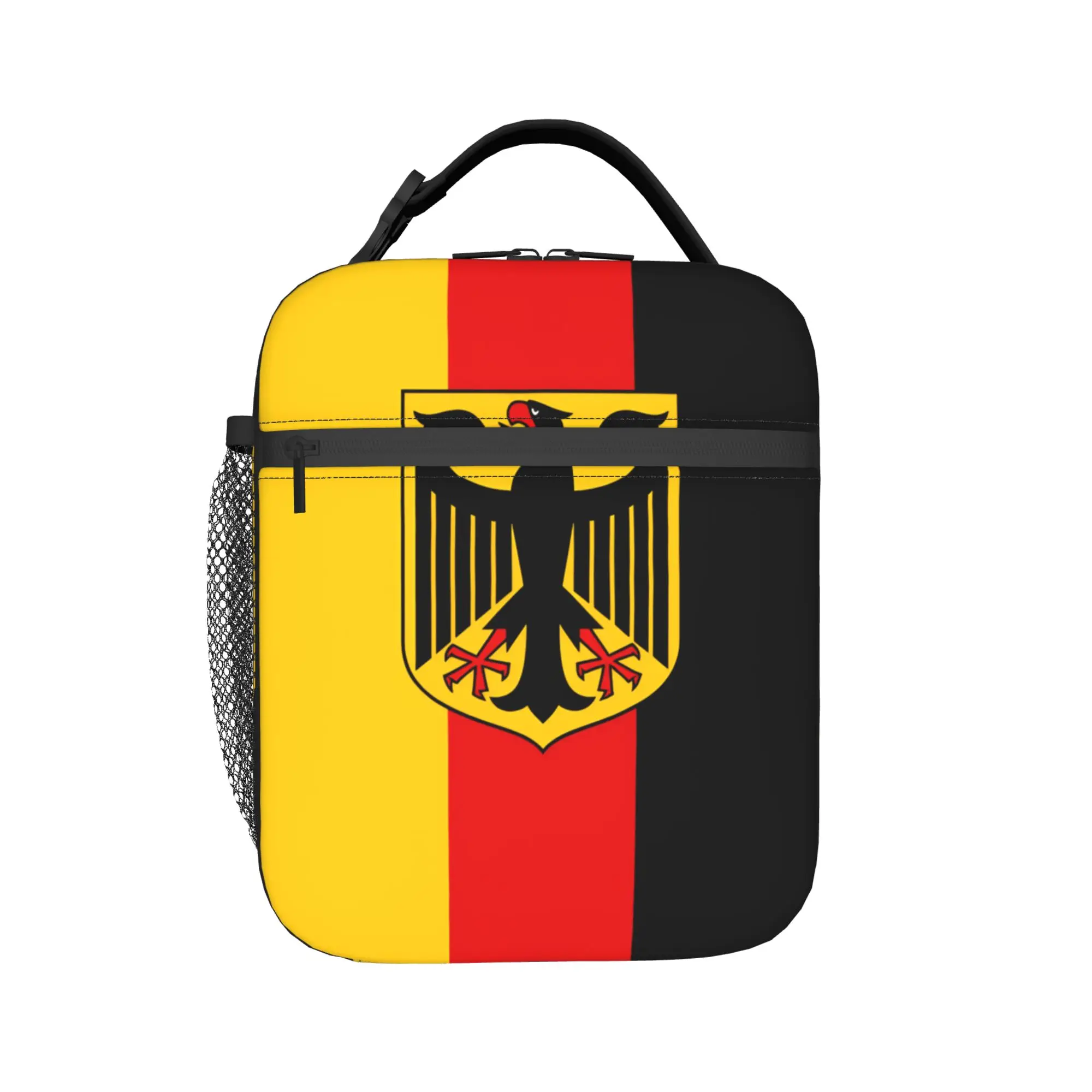 Vintage German Flag with Federal Eagle Lunch Bag  Fashion Lunch Box For Child Travel Portable Cooler Bag Thermal Lunch Bags