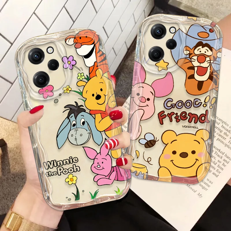 Pooh Bear Cute For Xiaomi Redmi Note 13 12 12S 11S 11 10 9 8 10A 9C Pro Plus 5G Wave Oil Cover Phone Case