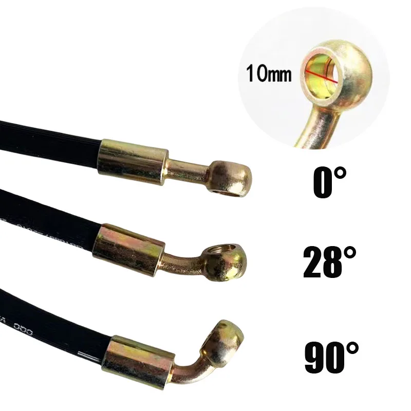 Cars High-Pressure Hydraulic Brake Hose Automotive 1/8 Rubber Disc Brake Line 20-500cm Universal Fit Brake Clutch Oil Male M10X1