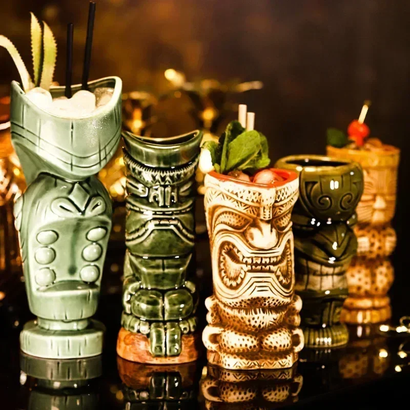 Ceramic Bar Hawaii Tiki Mugs Cocktail Beer Glass Martini Glasses Beverage Mugs Creative Funny Cup Coffee Cups Home Decor Gift