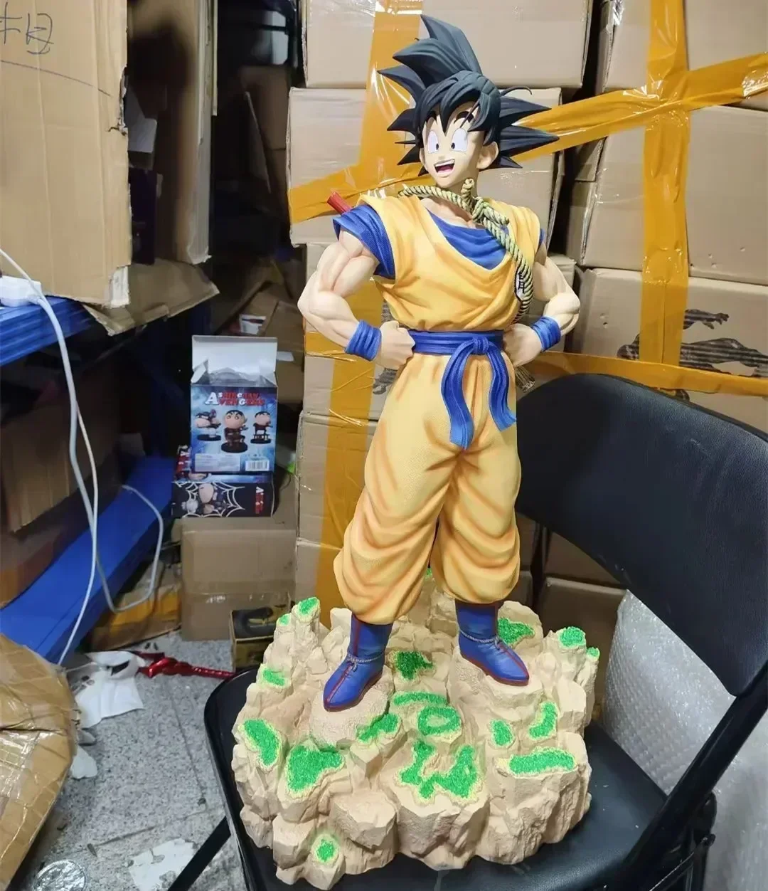 68cm Dream Goku Dragon Ball Z Somersault Cloud Super Saiyan Standing Collection Figures Statue Anime Model Ornaments Toy Gifts