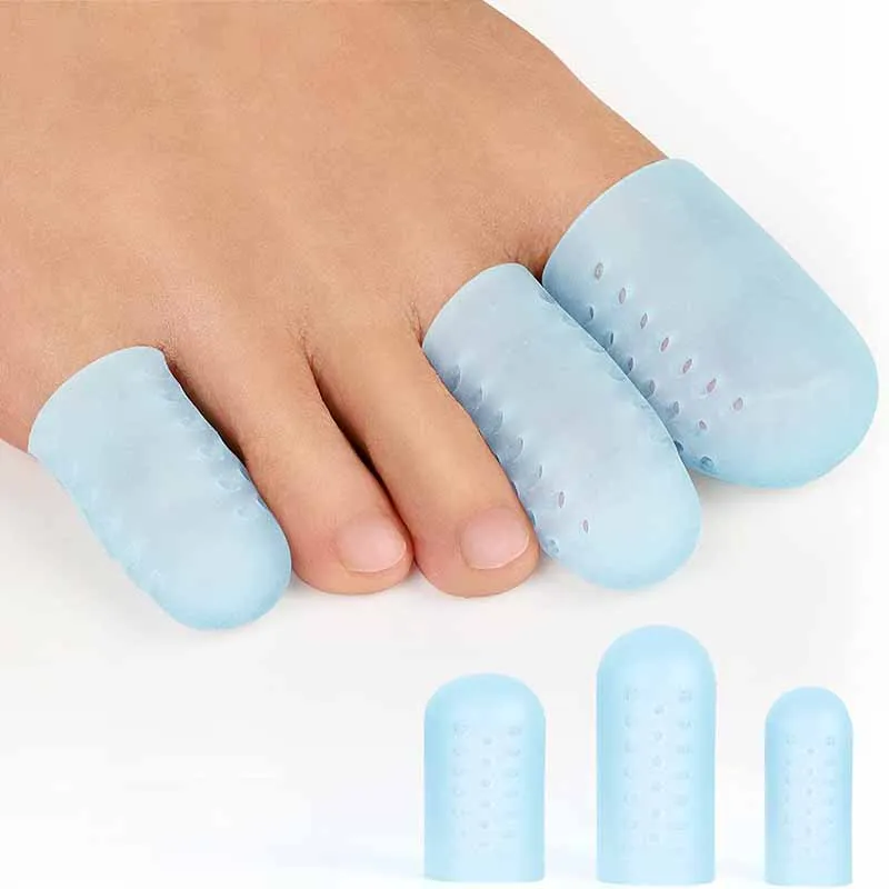 2Pcs=1Pairs Foot Care Silicone Finger Toe Cap Protector Cover Thumb Sleeve Corn Blisters Pain Relief Toe Tube Bunion Correction