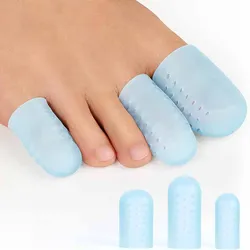 2Pcs=1Pairs Foot Care Silicone Finger Toe Cap Protector Cover Thumb Sleeve Corn Blisters Pain Relief Toe Tube Bunion Correction