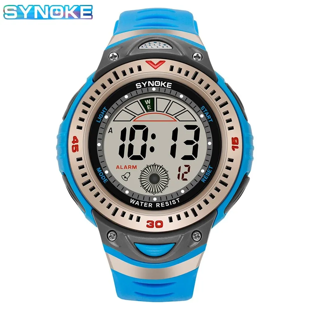 SYNOKE New Men Mountaineering Digital Watch Waterproof Shock Resist Large Screen Outdoor Running Student Fashion Watch Handsome