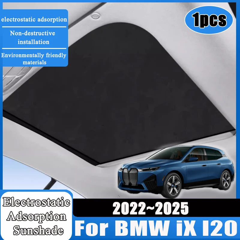

1pcs Sunroof Split Sticker For BMW iX I20 2022 2023 2024 2025 Electrostatic Skylight Sunshade Insulation Visors Car Accessories