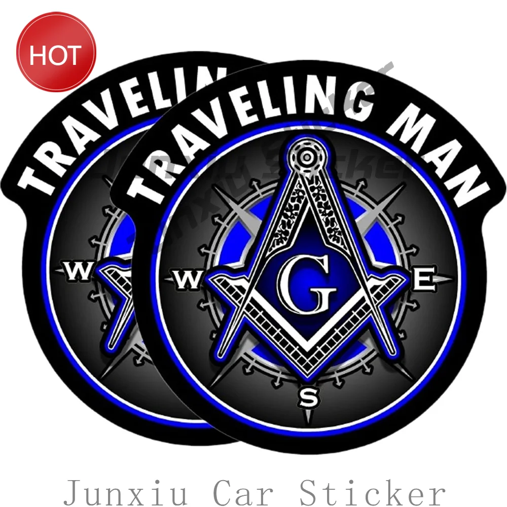 2 Pack Masonic Compass G Symbol PVC Sticker For Vehicle Window Toolbox And Laptop Personal Accessories Decoration Decal