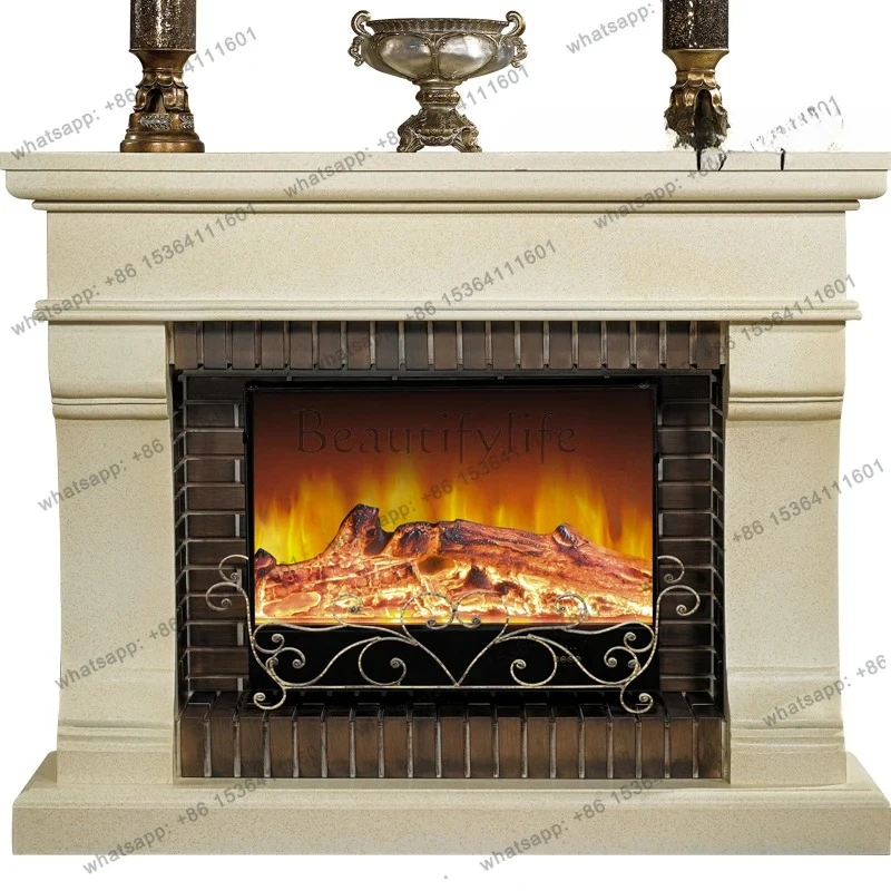 European 1.3/1 meters mantel solid wood decorative fireplace cabinet LDE simulation fire heating decorative core