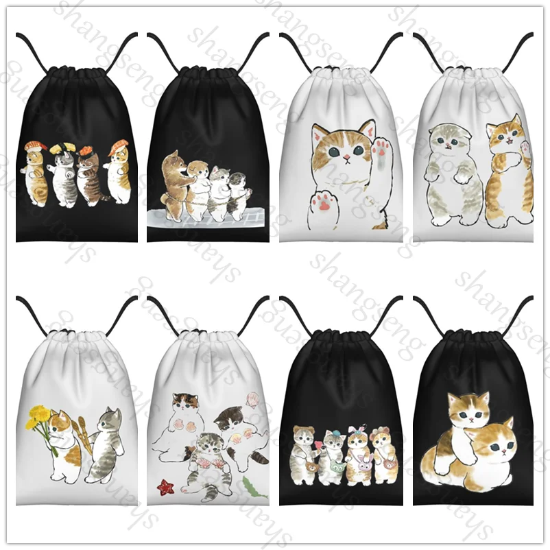 

Animal Cute Cat funny Bicycle backpack, gym drawstring shoe bag, multifunctional sports bag, beach travel backpack kids gift