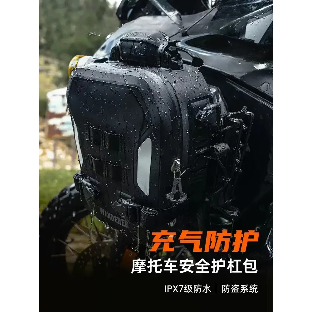 Waterproof Reflective Air‑Tight Motorcycle Handlebar Riding Bag Anti‑Drop For Motorbike Travel Outdoor Storage Accessory