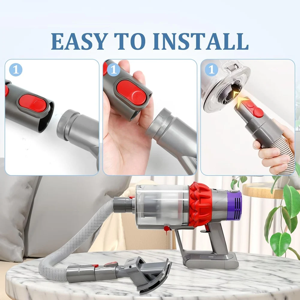 Escova de cabelo para animais de estimação, com mangueira de extensão e adaptador, acessório de esfregão para modelos de aspirador de pó Dyson V15 V12 V11 V10 V8 V7