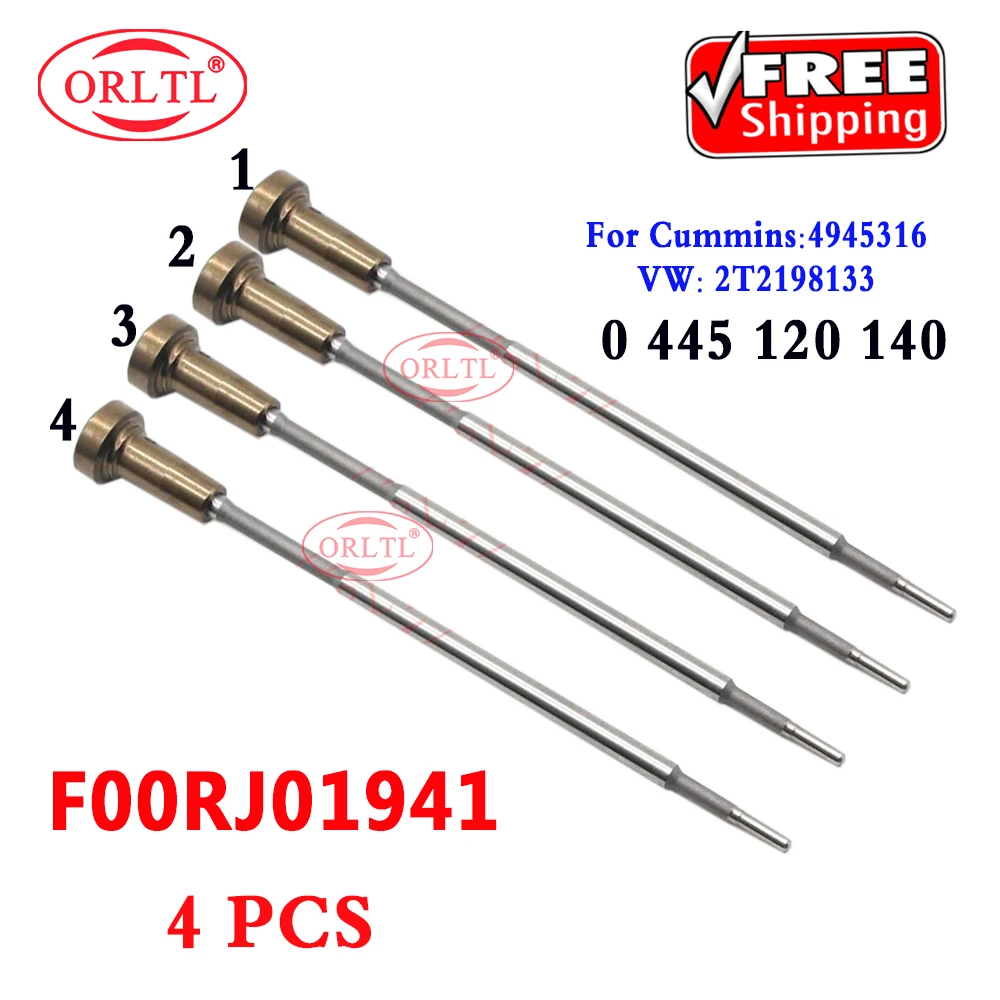 

4 PCS ORLTL F00RJ01941 NEW 0445120140 Diesel Common Rail Injector 0 445 120 140 Valve F00R J01 941 for Cummins 4945316 VW 2T219