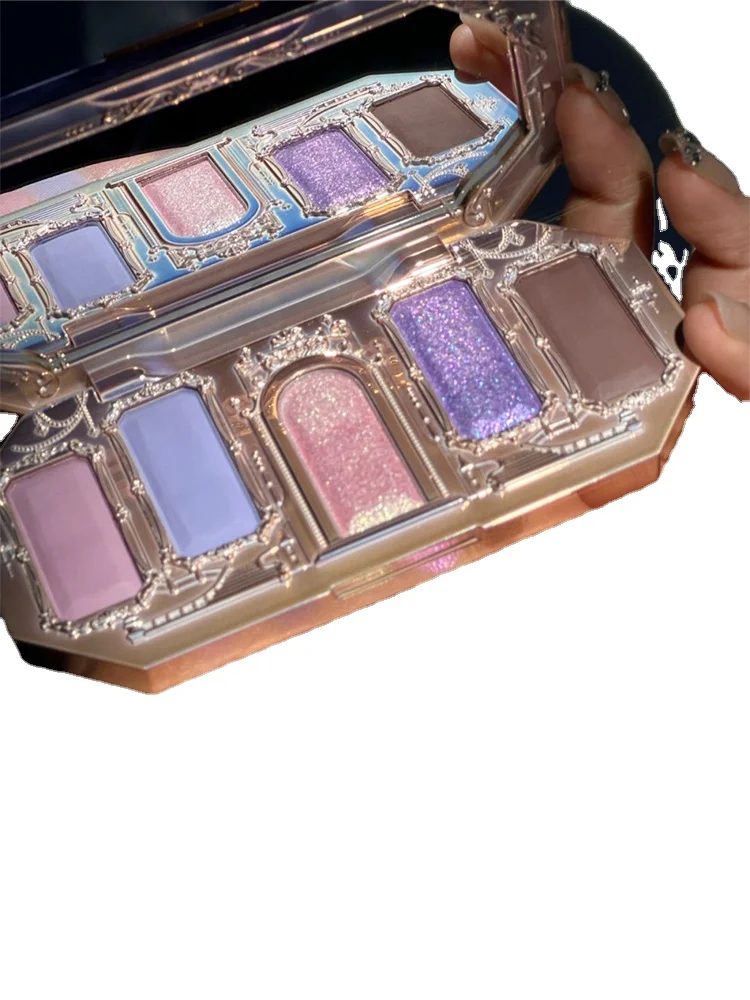

Hxl Eye Shadow Five-Color Gem Broken Blue Matte Earth Tone Pearlescent Flash