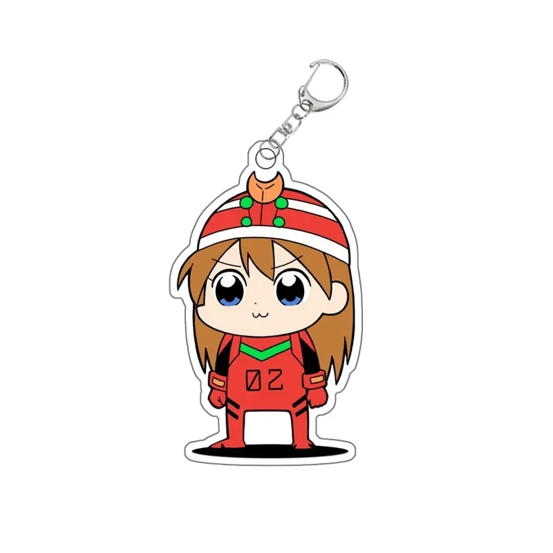 Asuka Langley Soryu Acrylic Keychain Anime Peripheral Cartoon Backpack Key Pendant Itabag Decoration Cute  Goods Gift for Friend