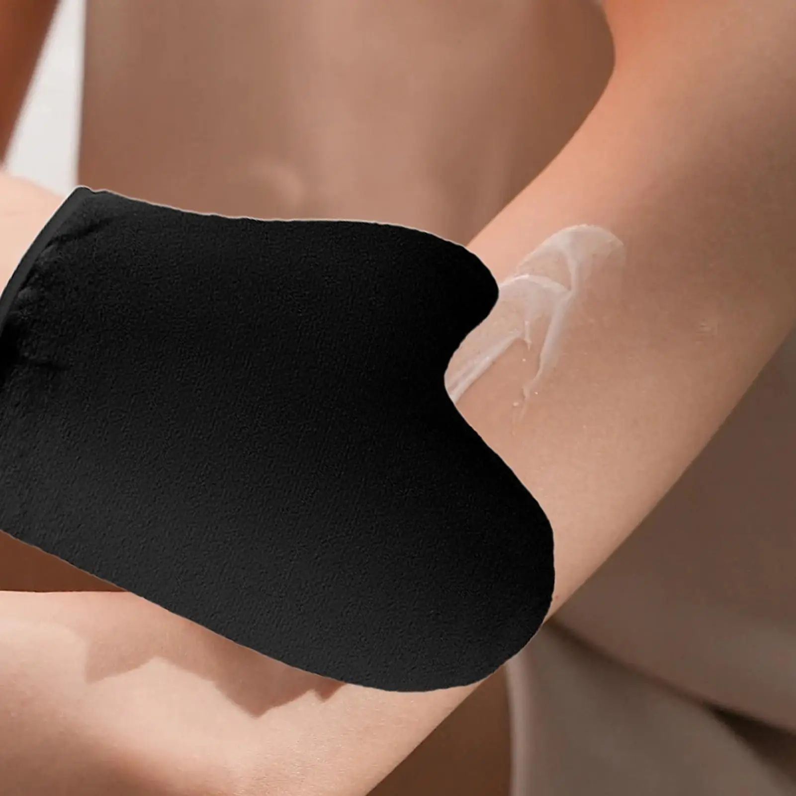 18x15,5cm Wiederverwendbarer Bräunungshandschuh Maschinenwaschbarer Applikator mit Daumen Ultra Weicher Lotion-Handschuh für Frauen Männer Selbstbräuner-Mousse