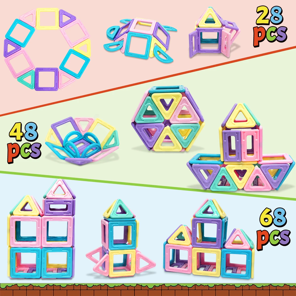 STEM 교육용 자기 빌딩 블록 소년 & 소녀 참여 자석 세트 어린이를위한 크리 에이 티브 개발 장난감 선물