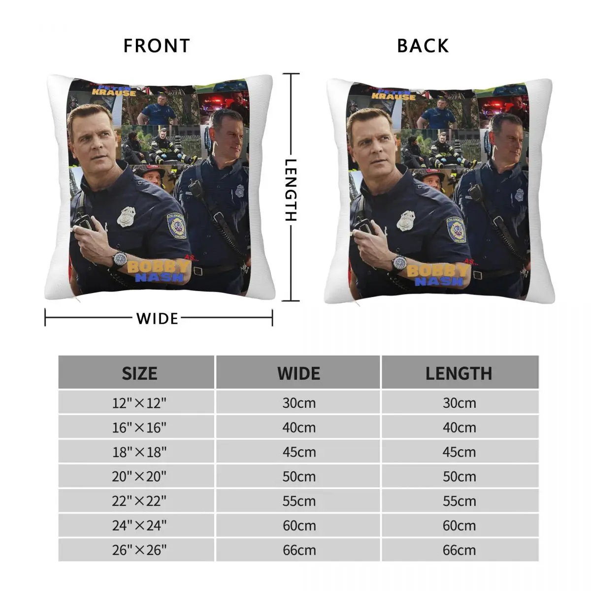 Bobby Nash 9-1-1 Peter Krause Square Pillowcase Polyester Linen Velvet Pattern Zip Decorative Pillow Case Bed Cushion Case