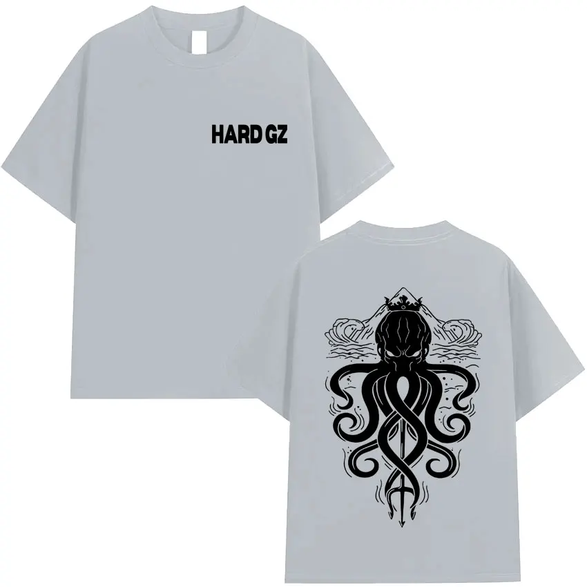 HARD GZ Cartoon Manga 2026 Merch Tee Shirt Mens Hip Hop High Quality Short Sleeve T-shirts Tide Oversized T-shirt Top Streetwear