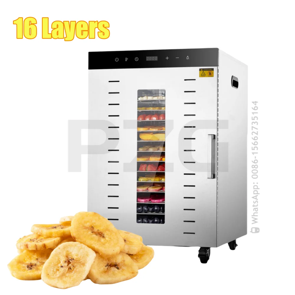 Commercial 10 12 16 20 24 Trays Fruit Biltong Food Beef Dryer Dehydrator Machine Dried Meat Dry Vegetable Jerky Drying Machine