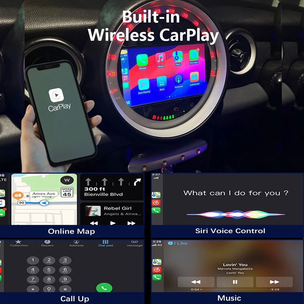 CHSTEK Car Radio Android 13 Carplay For Bmw Mini Cooper R55 R56 R57 R58 S Coupe Clubman Clubvan Navigation Bluetooth WIFI 4G DSP