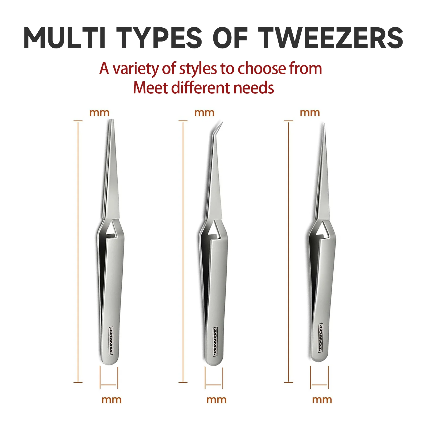 TOWOT Precision Tweezers Reverse Tweezers For Electronic Soldering Precision Reverse Ceramic Tweezers Non-Conductive Heat Resist