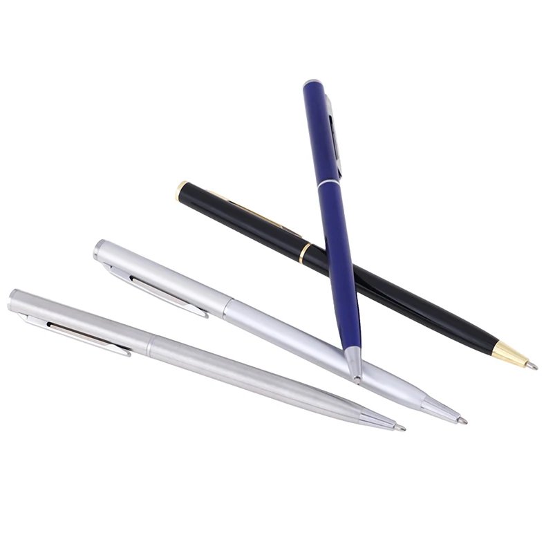 Luxury Metal Ballpoint Pen 1mm Black Ink Gel Pen Office Writing Stationery Gift