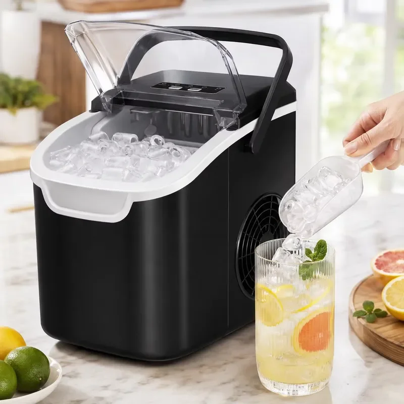 STLF Antarctic Star HZB-12Q Desktop Ice Machine 26lb/day 8 ice cubes 6 minutes | Energy Efficient Portable Handle