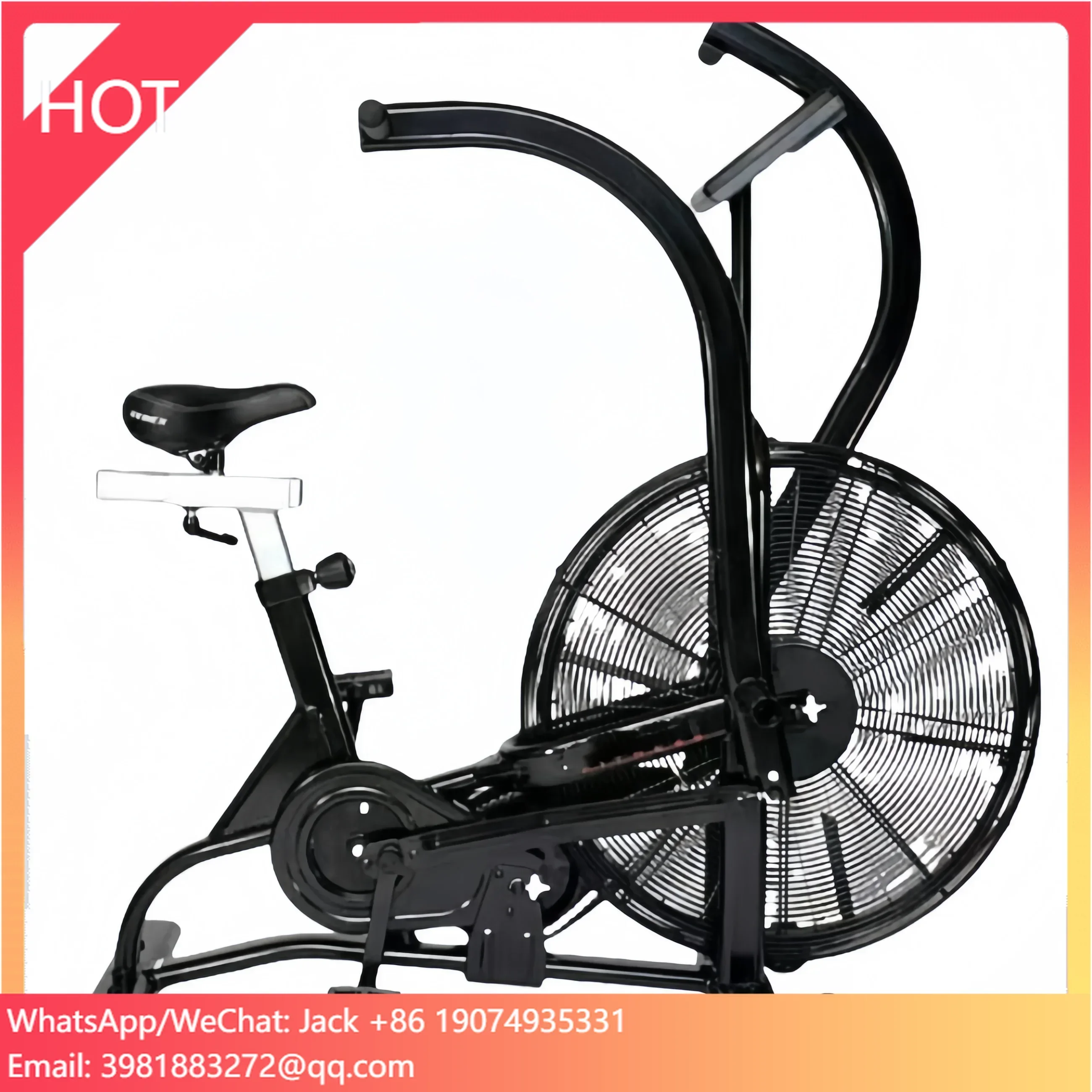 Gym Exercise Bike For Fitness Cardio Training Curl Handrail Fan Air-Bike
