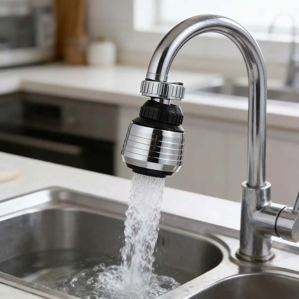 360° Rotating Kitchen Faucet Aerator Water Saver Dual-mode Spray Anti-Splash Sprayer No Water Leakage Stainless Steel