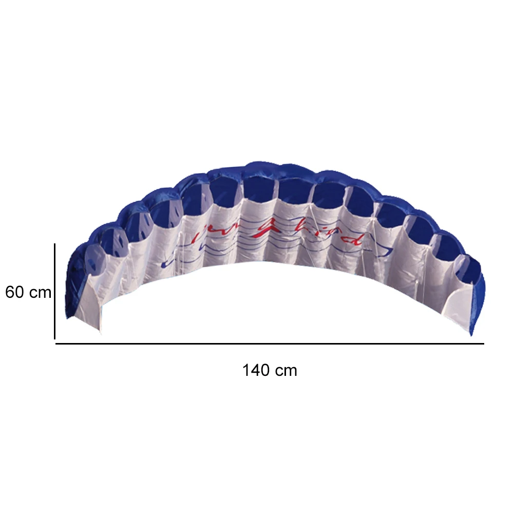 Dual Line Stunt Parafoil Parachute High Quality Line Power Kitesurf Professional Large 1.4m with 2 Handle for Beach Outdoor Fun