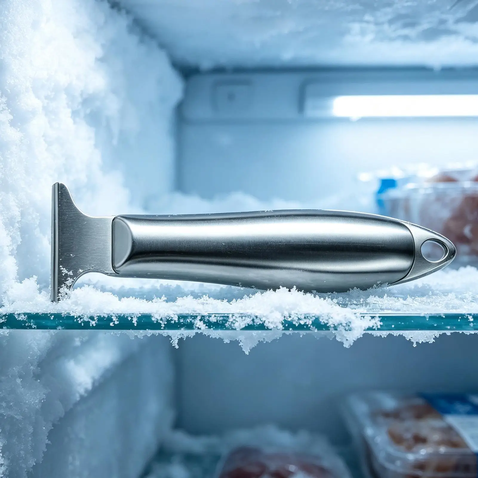 Fridge Ice Scraper 17.5cm Handheld Stainless Steel Spatula Refrigerator Frost Shovel for Kitchen Freezer Ice Defrosting