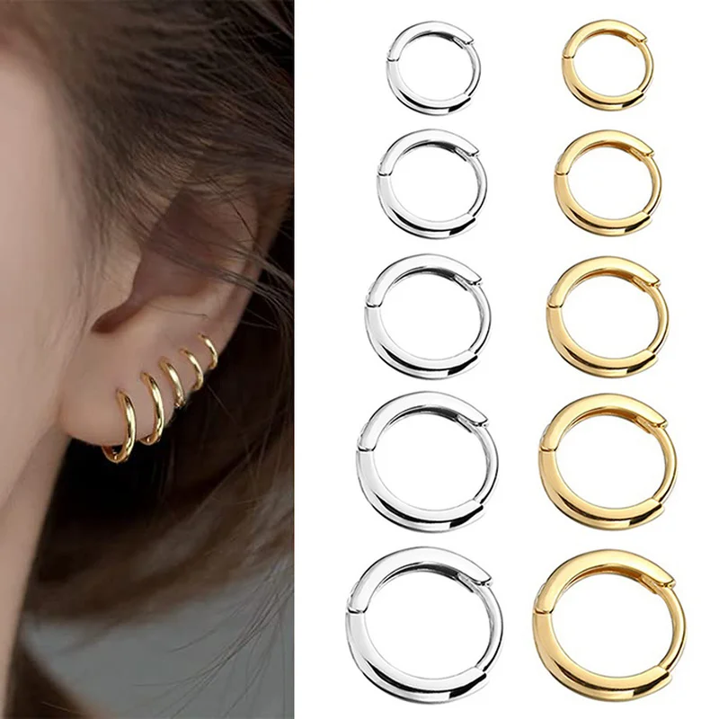 2022 nowe proste małe kolczyki koła ze stali nierdzewnej dla kobiet mężczyzn chrząstka przekłuwanie uszu biżuteria Pendientes Hombre Mujer