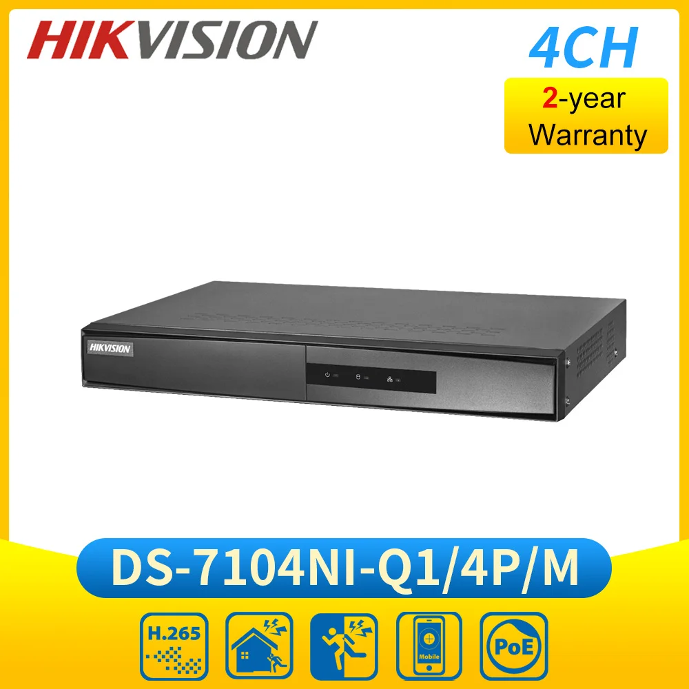 Hikvision DS-7104NI-Q1/4 p/m Mini 4ch NVR H.265 + 4 POE 1U сетевой видеорегистратор