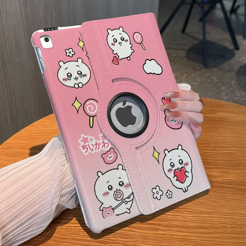 

Защитный чехол Chiikawa Kawaii С Новым Рисунком Ipad9 с розовым мультяшным принтом 10Pro Pu Ipad включительно противоударный чехол