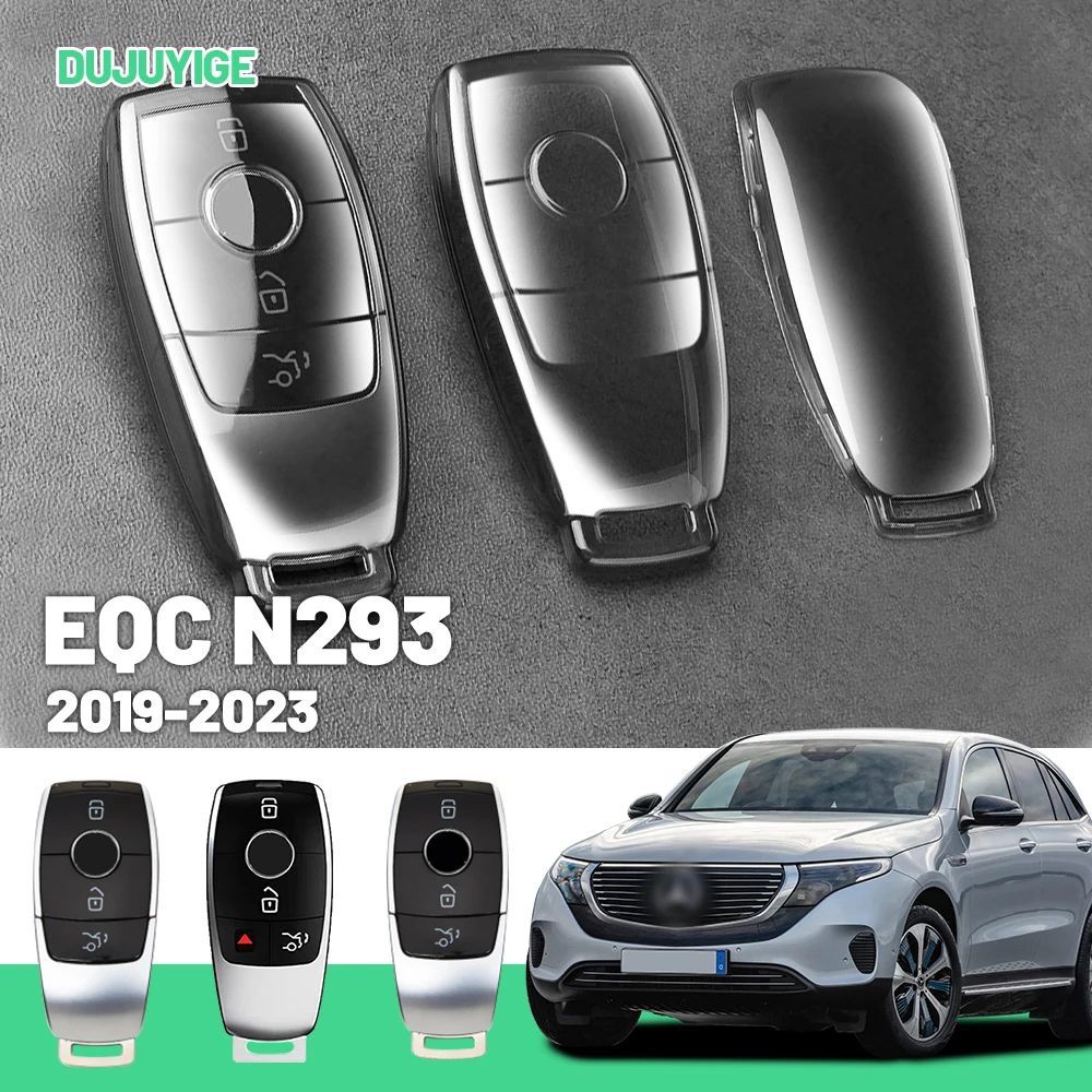 

Прозрачный чехол для автомобильного ключа из ТПУ для Mercedes-Benz EQC N293 2019-2023, защитный чехол для брелока, автоаксессуары 2020 2021 2022