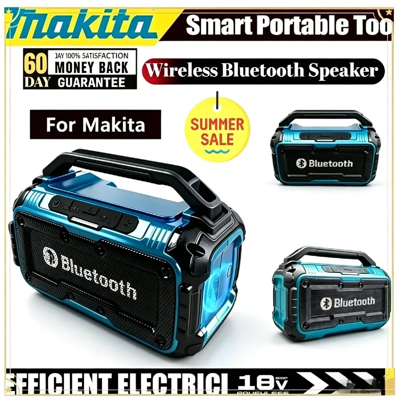 

Портативная Bluetooth-колонка Makita с двойным сабвуфером и объемным звучанием, беспроводная уличная акустика для аккумулятора Makita 18В