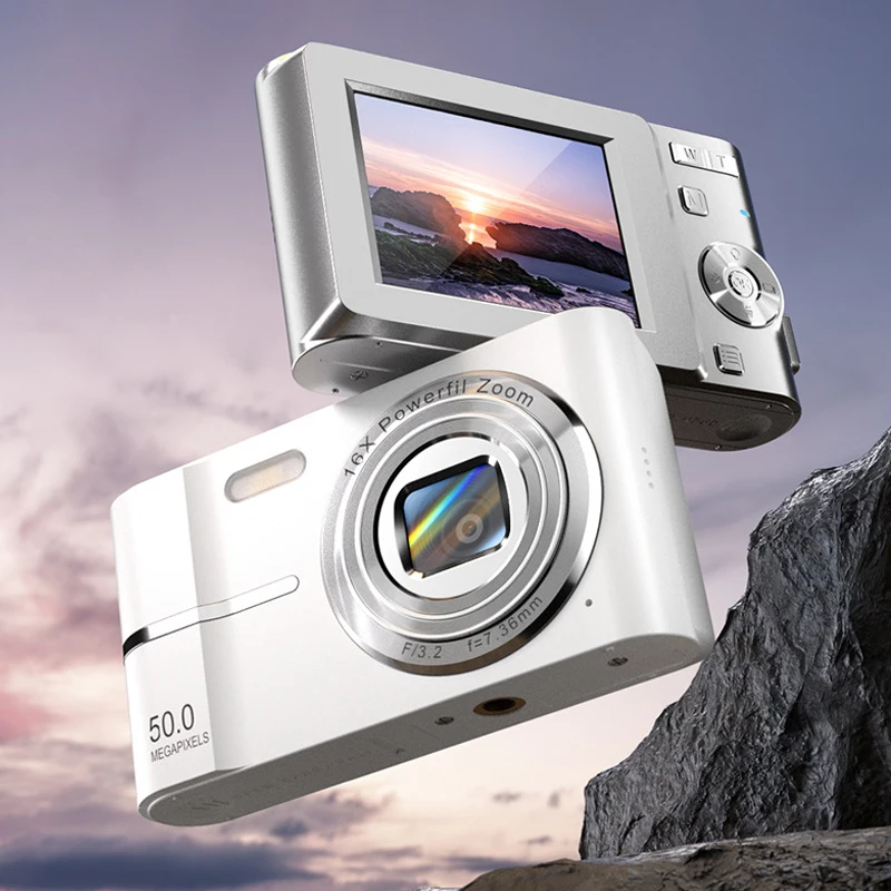 4K Digital Camera 50MP 16X Student Camera Outdoor Anti-Shake Digital Video Camera Flash Video Recorder Small Video Camera