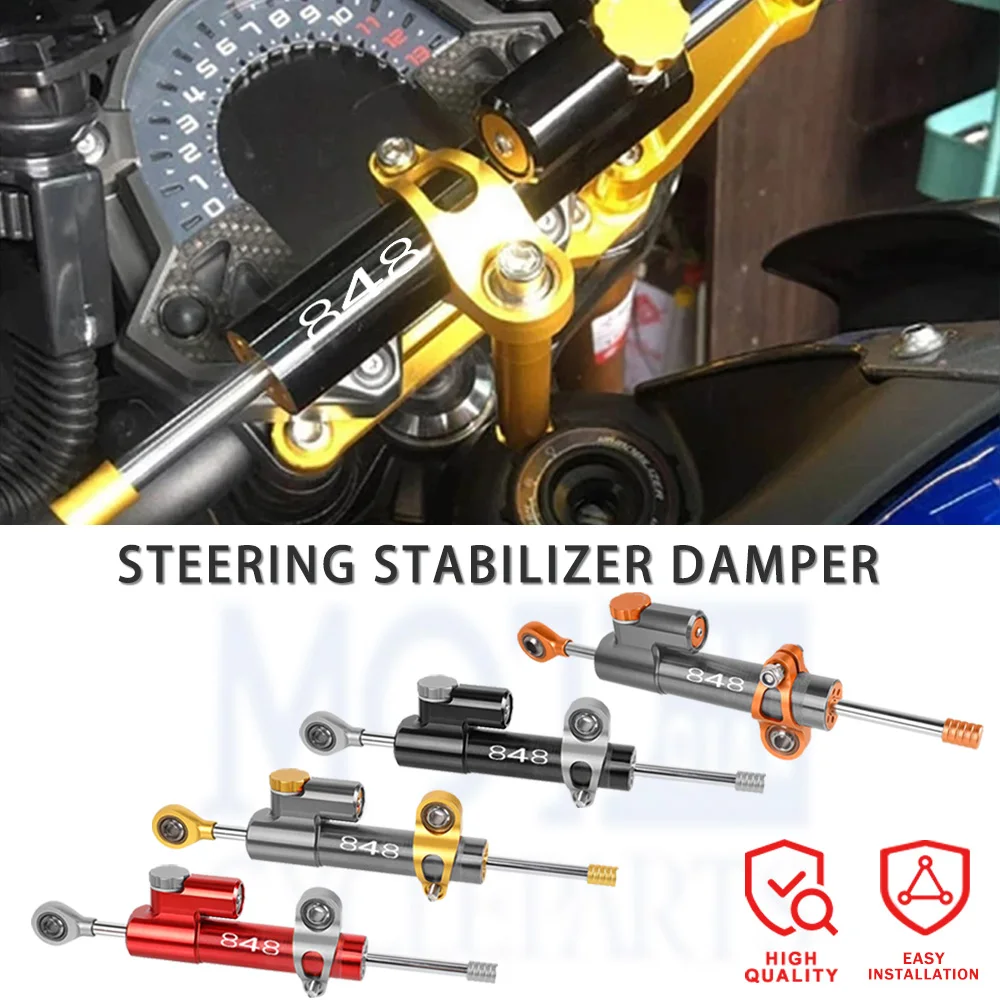 

For DUCATI 848 2007-2009 2010 2011 2012 2013 2014 Steering Stabilizer Damper Bracket Damping Adjustable Motorcycle accessories